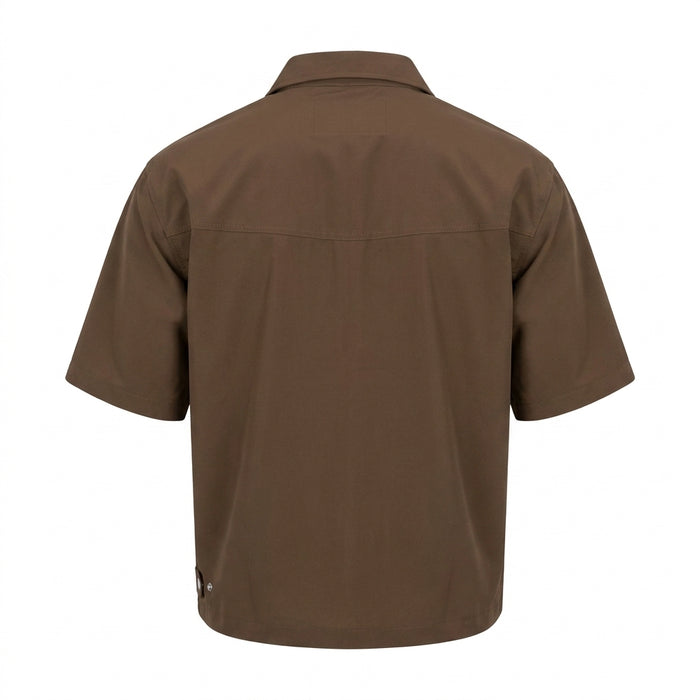 Men Short Sleeve Zip Up Utility Shirt