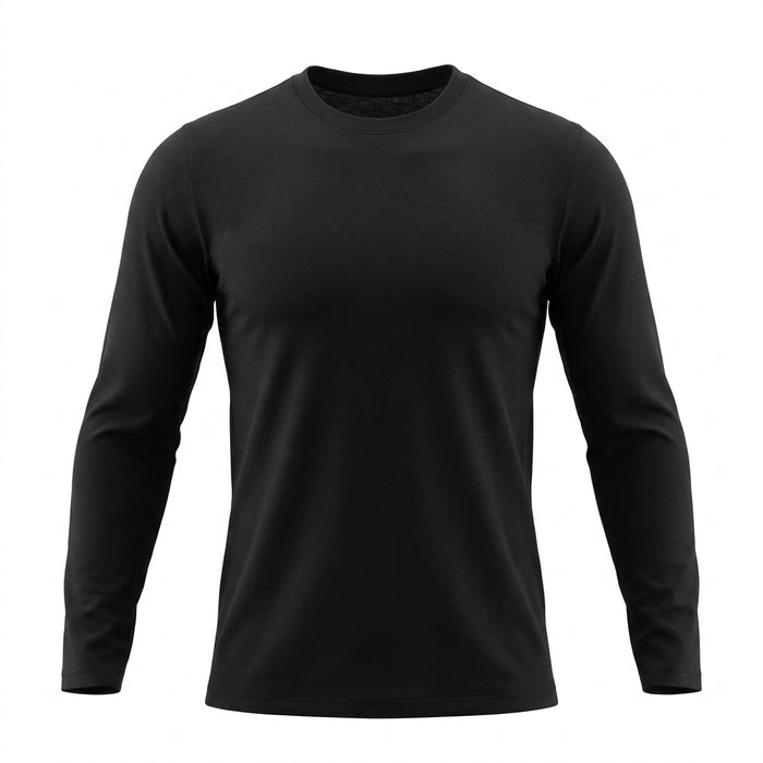 Men Solid Crew Neck Long Sleeve T Shirt