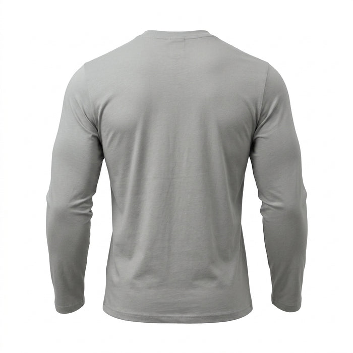 Men Solid Crew Neck Long Sleeve T Shirt