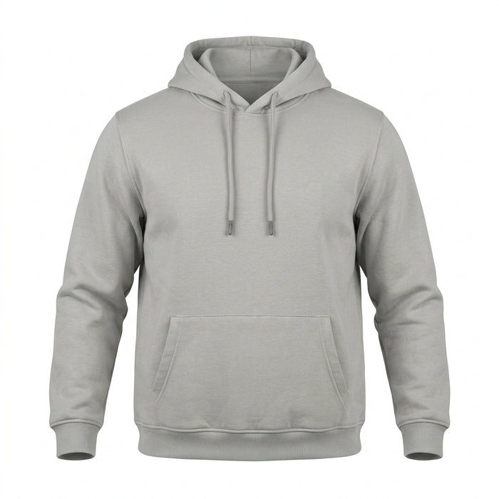 Men Solid Pullover Hoodie With Kangaroo Pocket