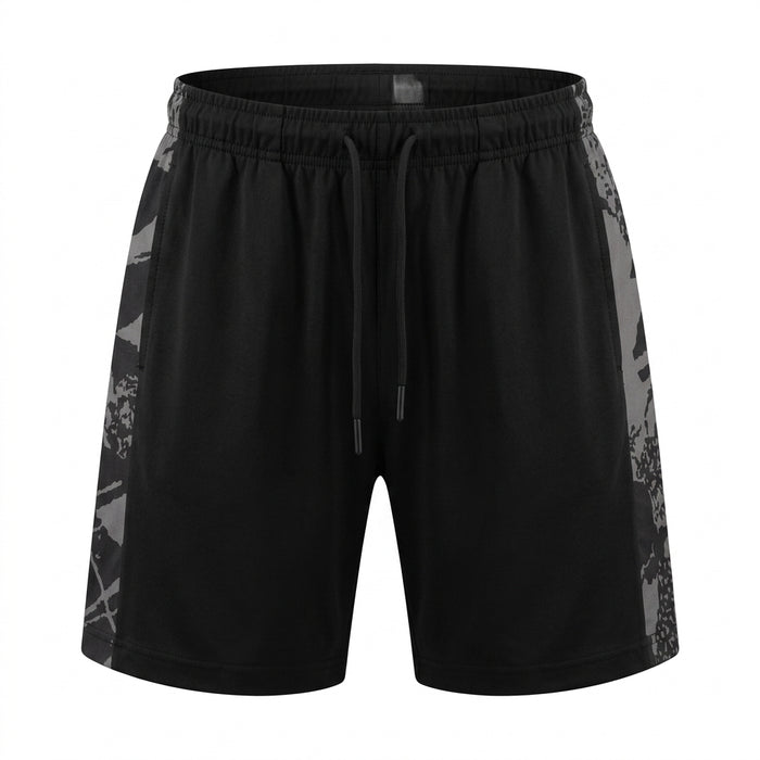 Men Sports Shorts With Printed Side Panels