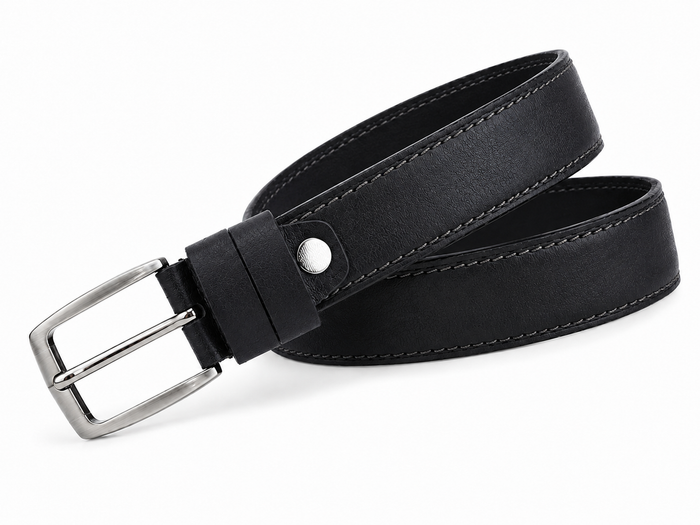 Men Stitched Belt With Rectangular Buckle
