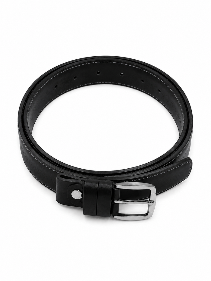 Men Stitched Belt With Rectangular Buckle