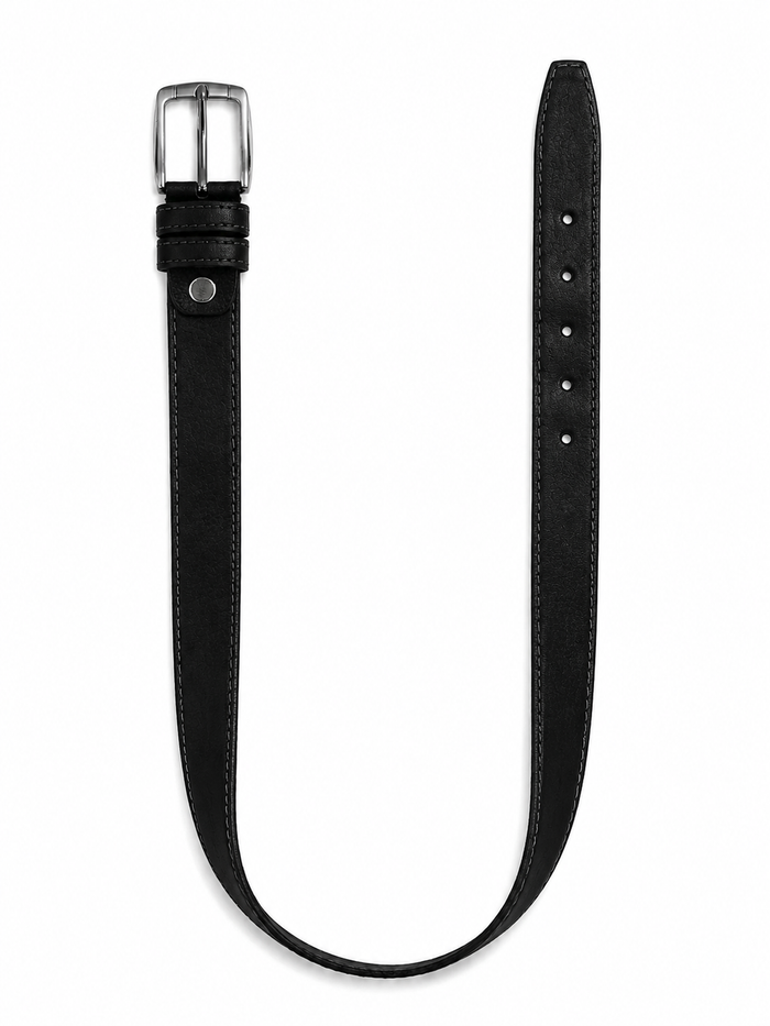 Men Stitched Belt With Rectangular Buckle