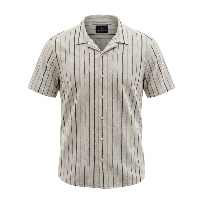 Men Stripe Shirt And Shorts Set