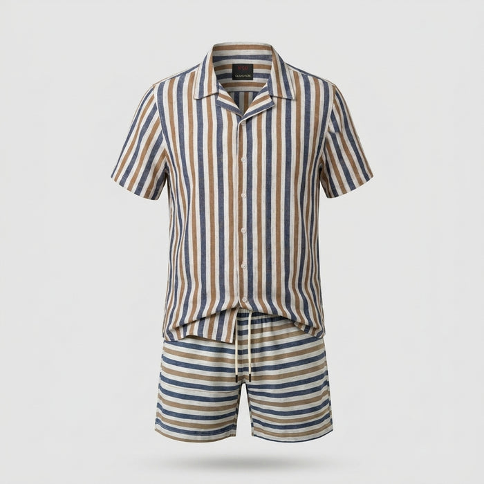 Men Stripe Drawstring Shorts