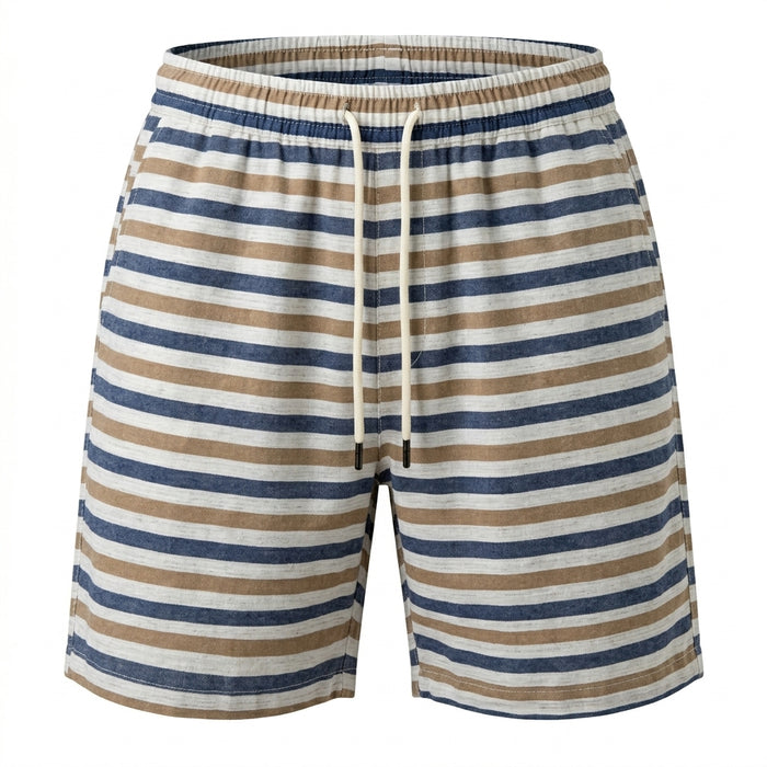 Men Stripe Drawstring Shorts