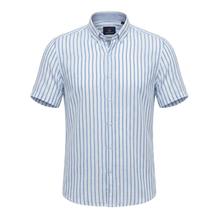 Men Striped Short Sleeve Shirt