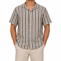 Men Striped Short Sleeve Shirt