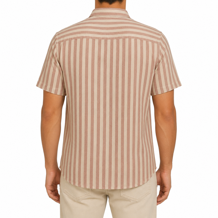 Men Striped Short Sleeve Shirt