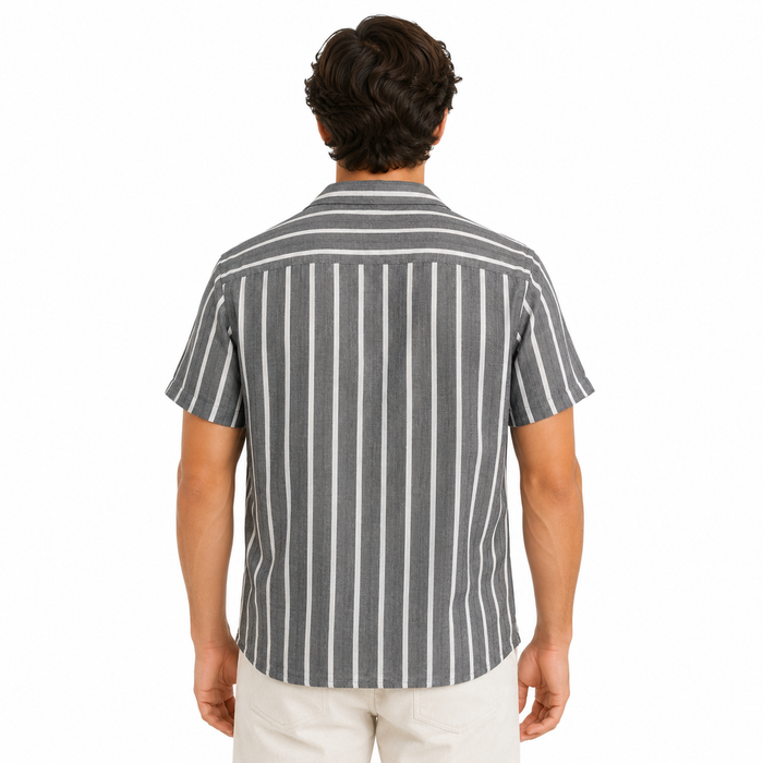 Men Striped Short Sleeve Shirt
