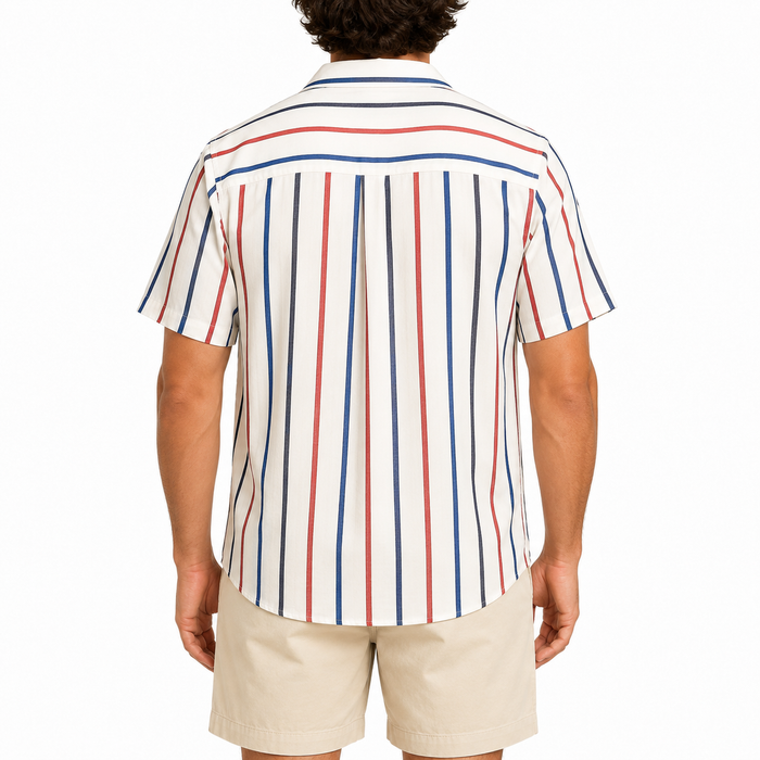 Men Striped Short Sleeve Shirt