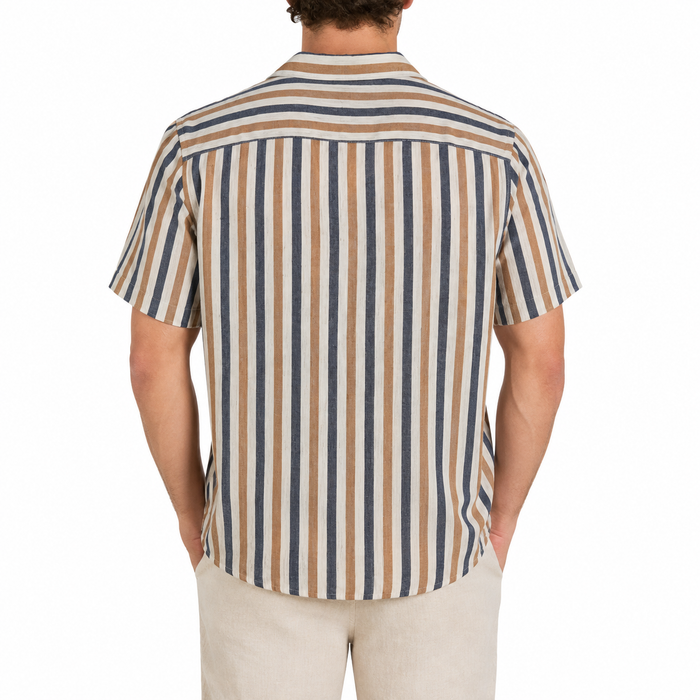 Men Striped Short Sleeve Shirt