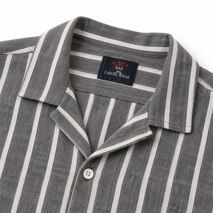 Men Striped Short Sleeve Shirt