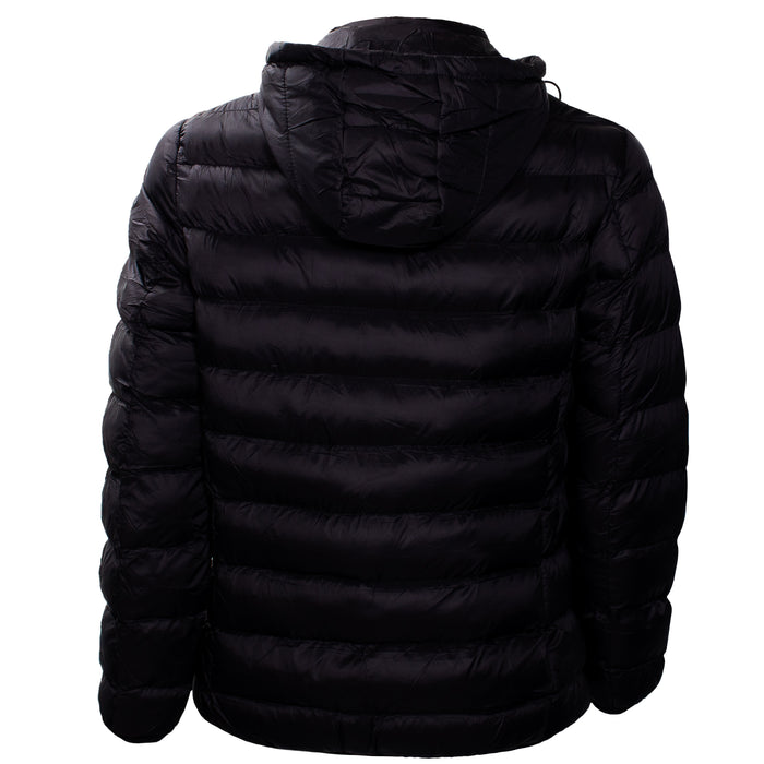 Men's Hooded Warm Winter Wholesale Coats in Black & Assorted Sizes - Bulk Case of 12 Winter Jackets