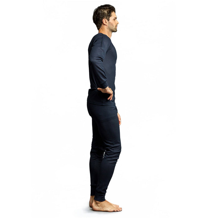 Men's Navy Blue Winter Thermal Underwear Set Assorted Sizes - Bulk Case of 24