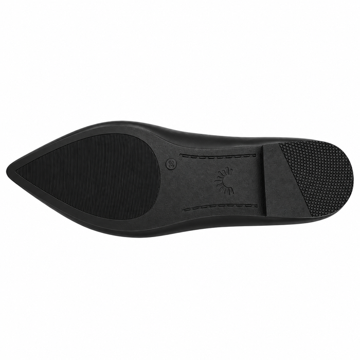Metal Detail Pointed Toe Flats