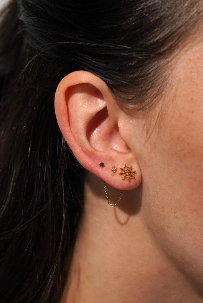 Micro Black Gem Flat Back Stud
