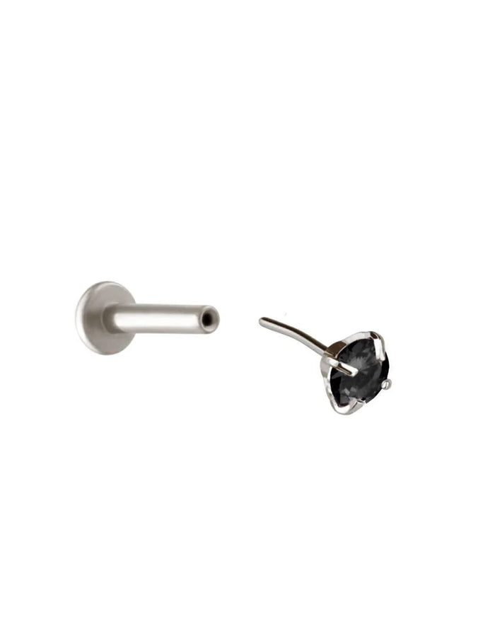 Micro Black Gem Flat Back Stud