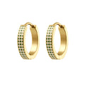 Micro Check Titanium Hoops - Green