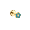 Micro Enamel Daisy Flat Back Stud - Blue
