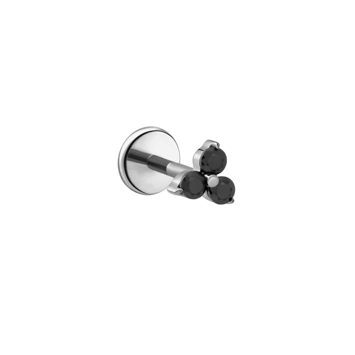 Micro Love Triangle Flat Back Stud - Onyx