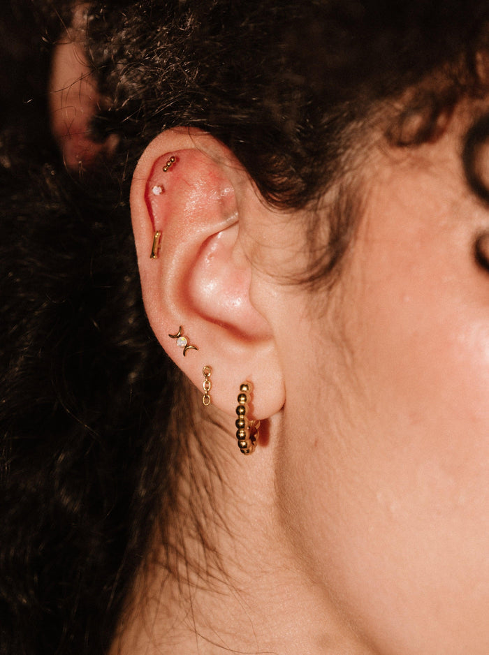 Mini Opal Lunar Phase Flat Back Stud