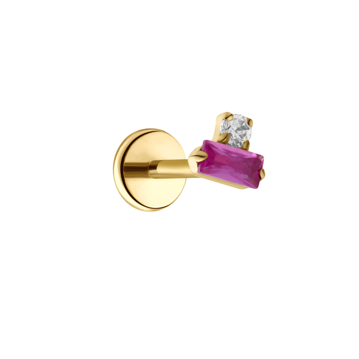 Mira Flat Back Stud - Pink