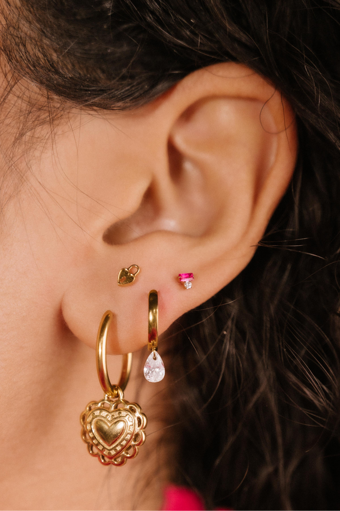 Mira Flat Back Stud - Pink