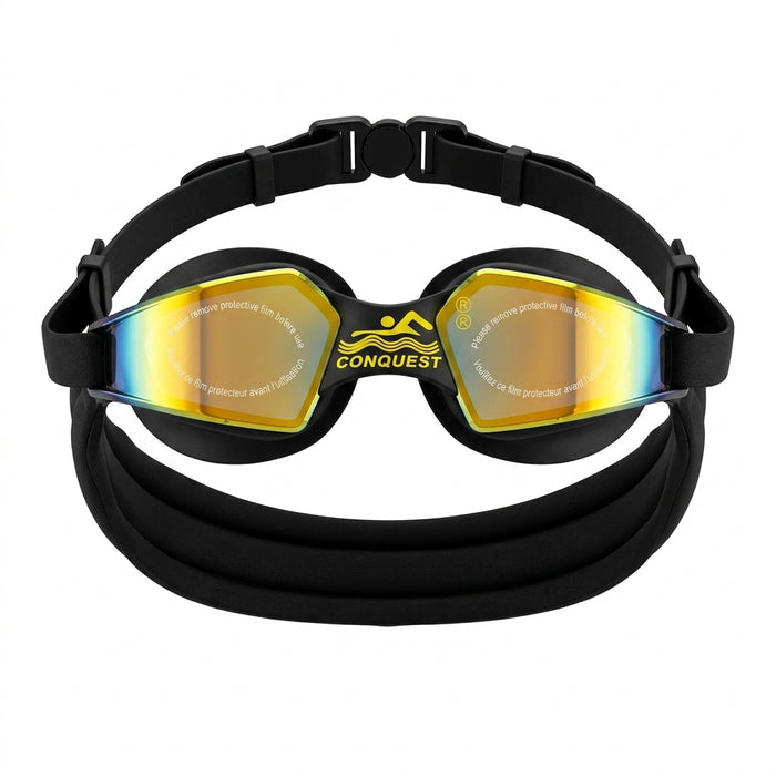 Mirrored Competition Swim Goggles In Protective Case Free Size