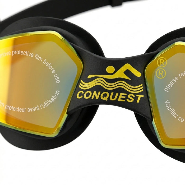 Mirrored Competition Swim Goggles In Protective Case Free Size