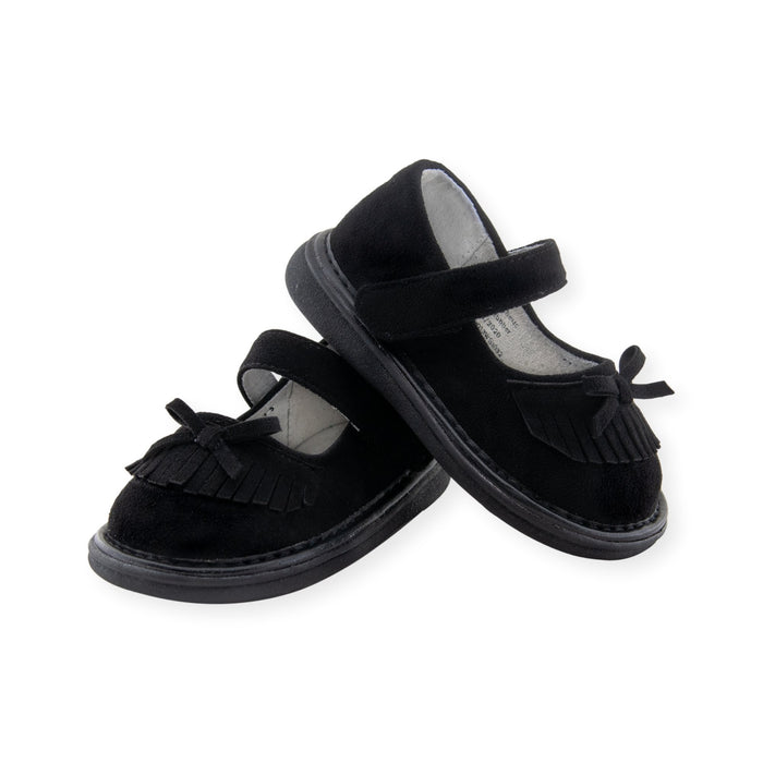 Moccasin Black Shoe - Wee Squeak
