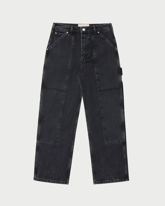 Molly Workwear Jean in washed black denim.