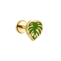 Monstera Enamel Flat Back Stud