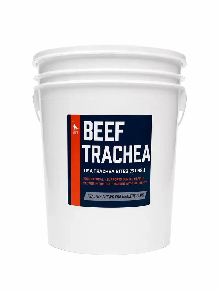 Natural Beef Trachea Dog Treat Bucket
