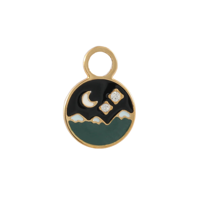 Night Sky Enamel Hoop Charm