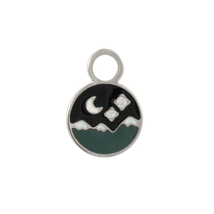 Night Sky Enamel Hoop Charm