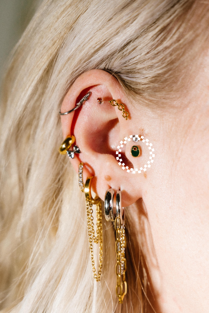 Olive Flat Back Stud