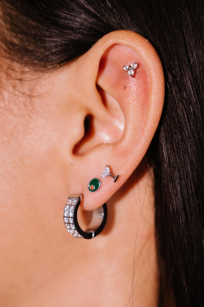Olive Flat Back Stud