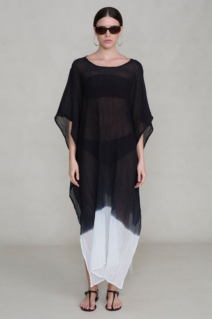 Ombre Crinkle Caftan Black