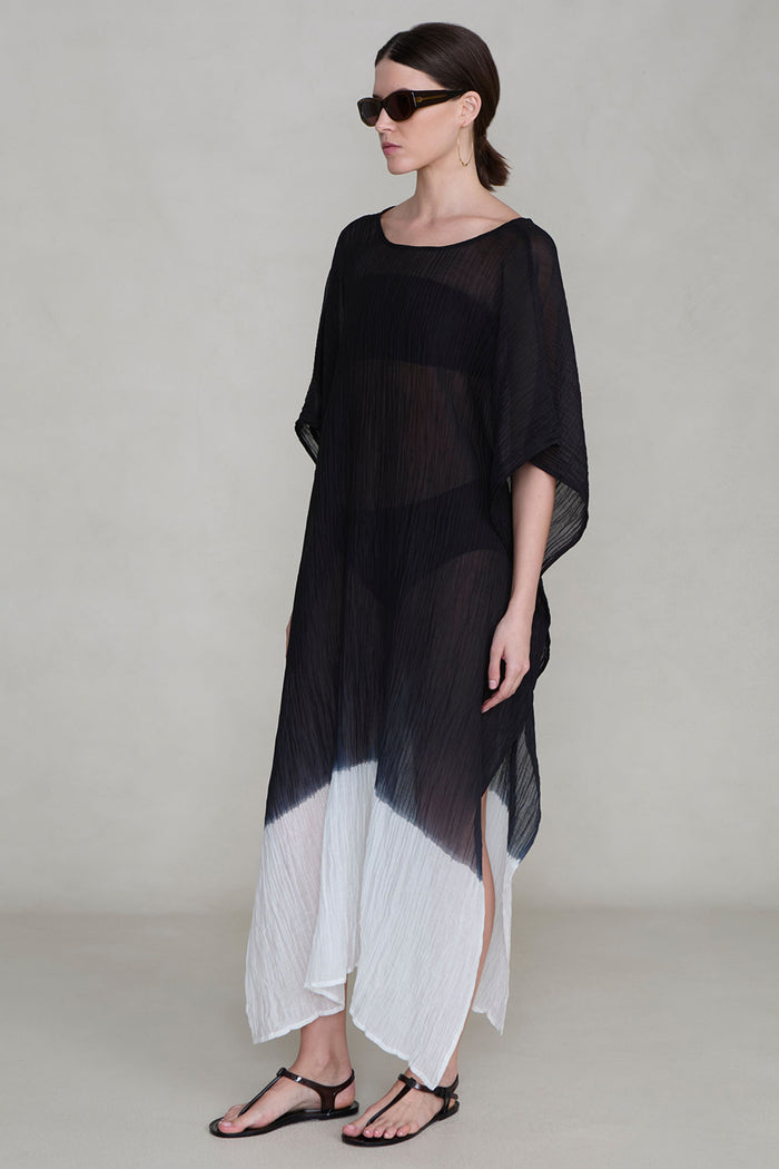 Ombre Crinkle Caftan Black