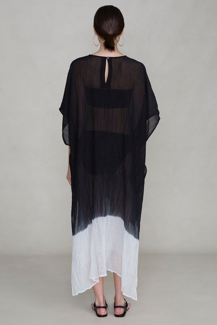 Ombre Crinkle Caftan Black
