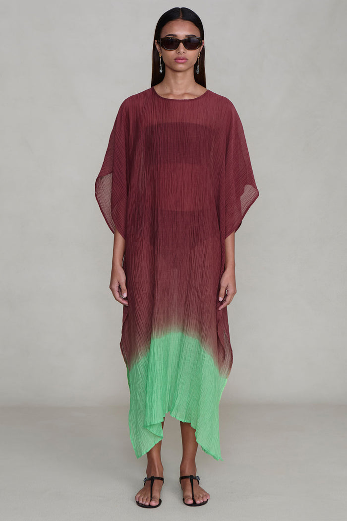 Ombre Crinkle Caftan Mahogany