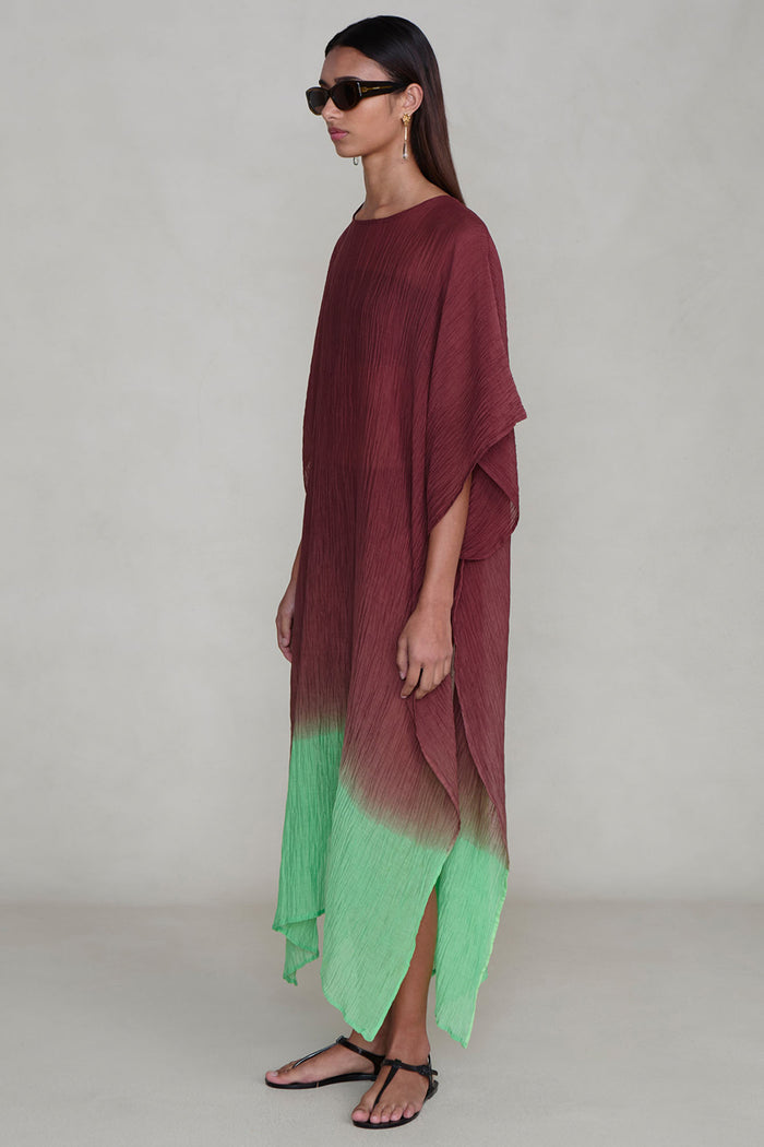 Ombre Crinkle Caftan Mahogany