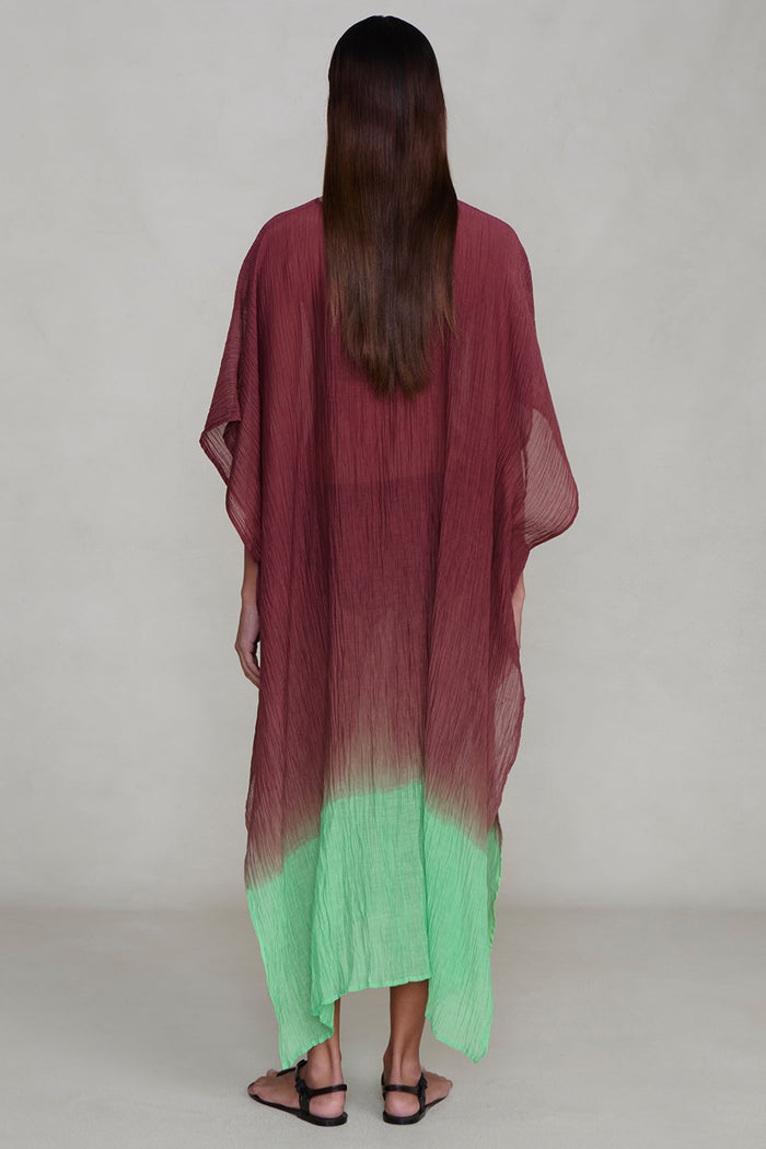 Ombre Crinkle Caftan Mahogany