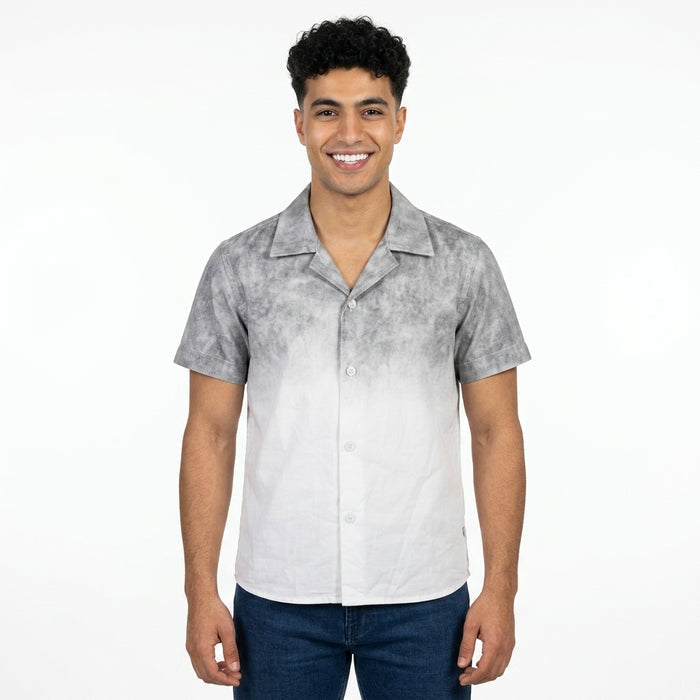 Ombre Short Sleeve Button Front Shirt