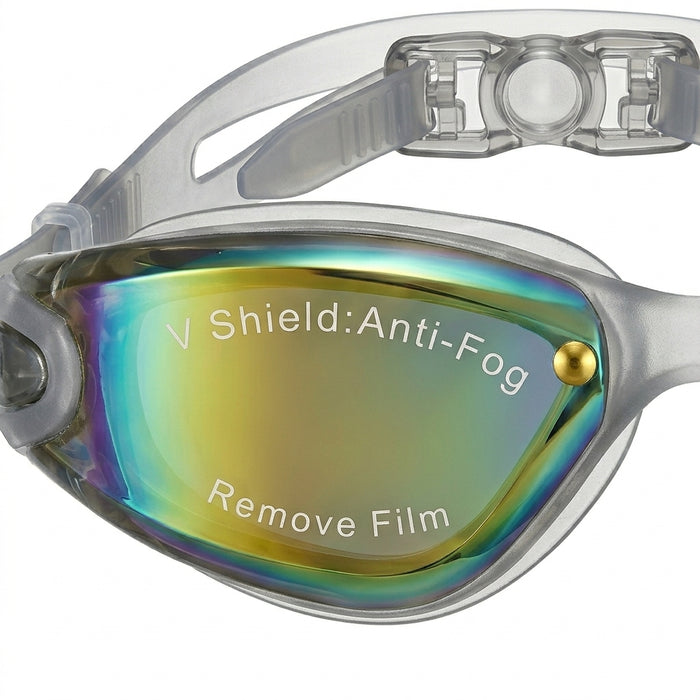Onquest Mirrored Racing Swim Goggles With Protective Case Free Size