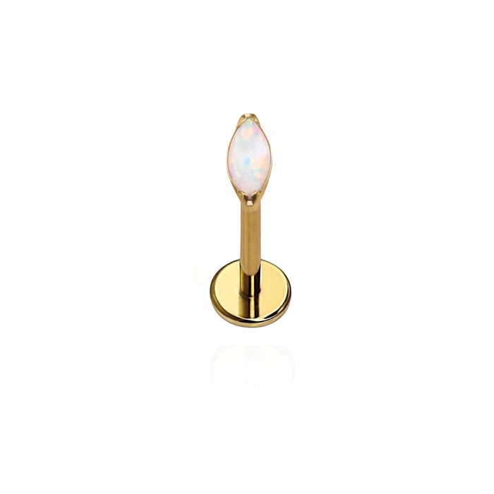 Opal Marquise Flat Back Stud