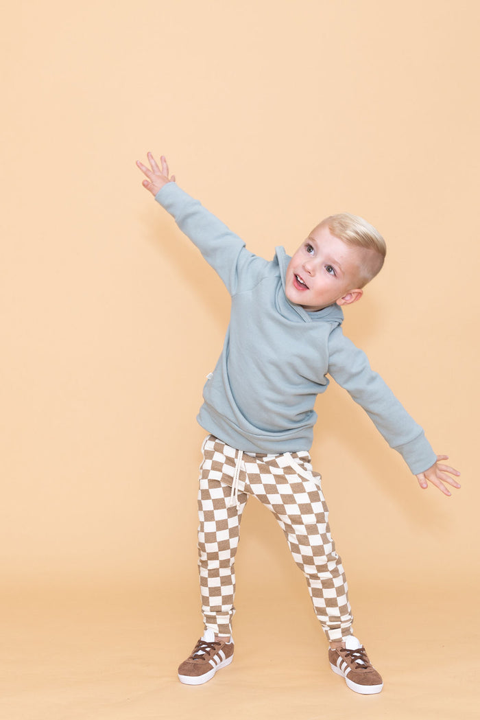 original jogger - taupe checkerboard