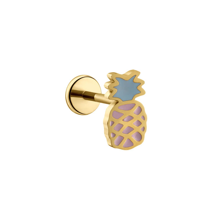 Pastel Pineapple Enamel Flat Back Stud